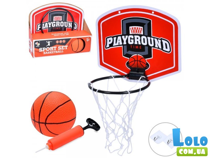 Баскетбольное кольцо с мячом и насосом