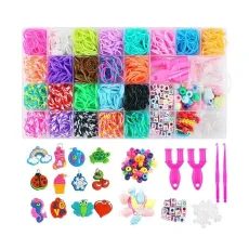 Набор резиночек для плетения с фурниторой и аксессуарами