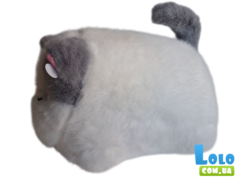 Мягкая интерактивная игрушка Котик с серыми ушками