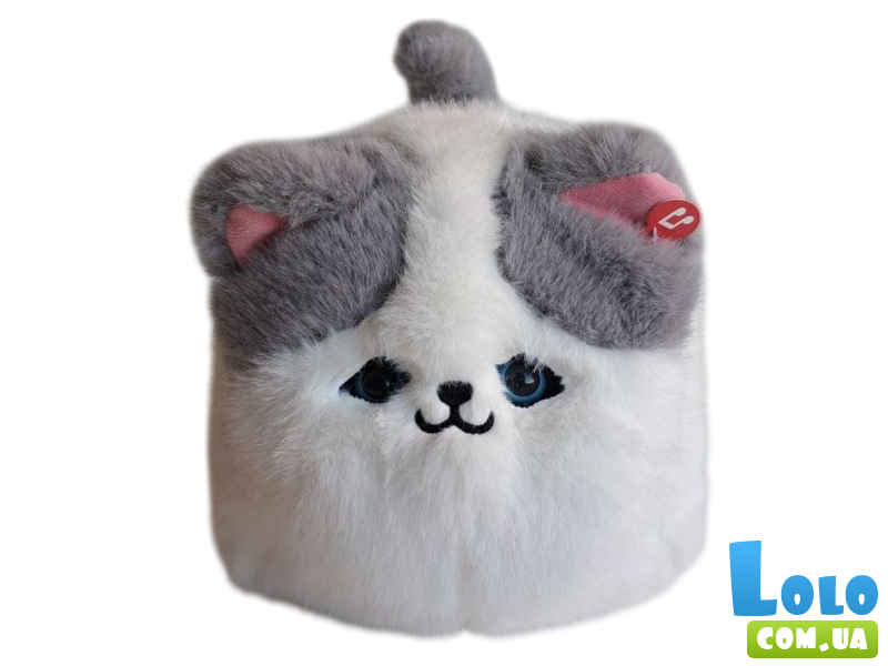 Мягкая интерактивная игрушка Котик с серыми ушками