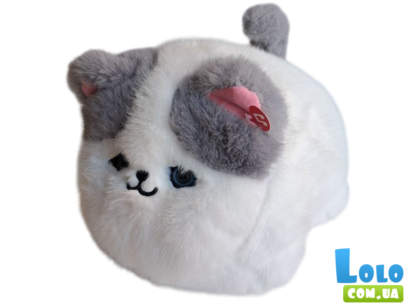 Мягкая интерактивная игрушка Котик с серыми ушками
