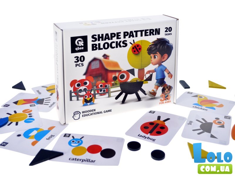 Развивающая деревянная игра Фигурная мозаика, Qbee