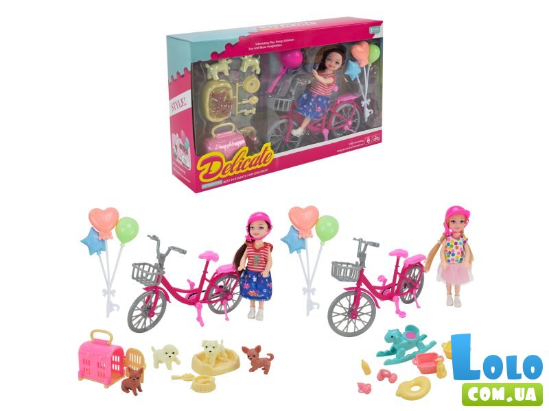 Кукла с велосипедом и аксессуарами (в ассортименте)