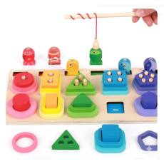 Деревянная логическая доска с магнитной рыбалкой и буквами английского алфавита