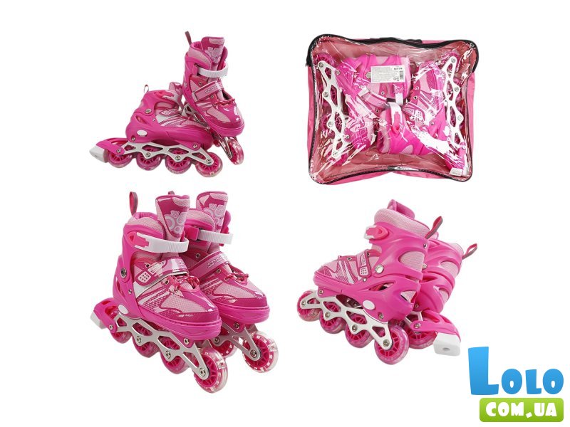 Детские ролики, M (34-38), розовые