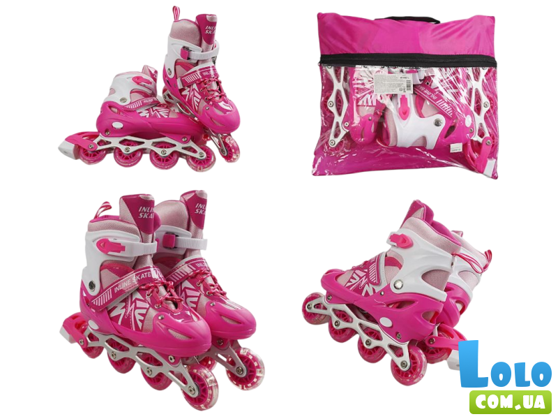 Детские ролики, L (39-43), розовые
