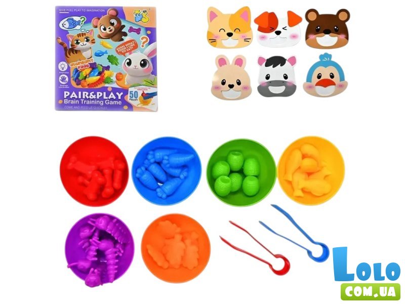 Развивающая игра сортер со щипцами Животные