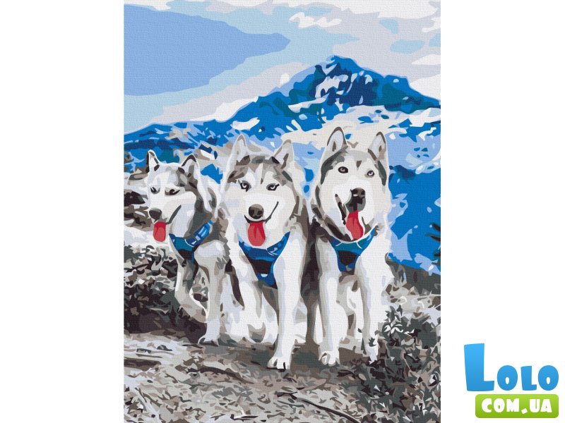 Картина по номерам Друзья хаски, Brushme (30х40 см)