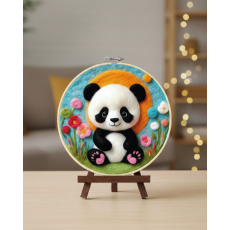 Набор для валяния картины из шерсти Объятия панды, Brushme (20 см)