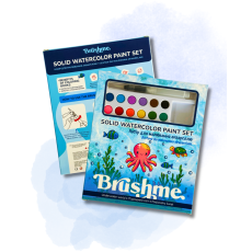 Раскраски с сухими красками для детей Подводный мир, Brushme