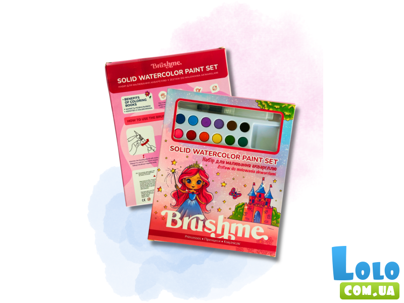 Раскраски с сухими красками для детей Принцессы, Brushme