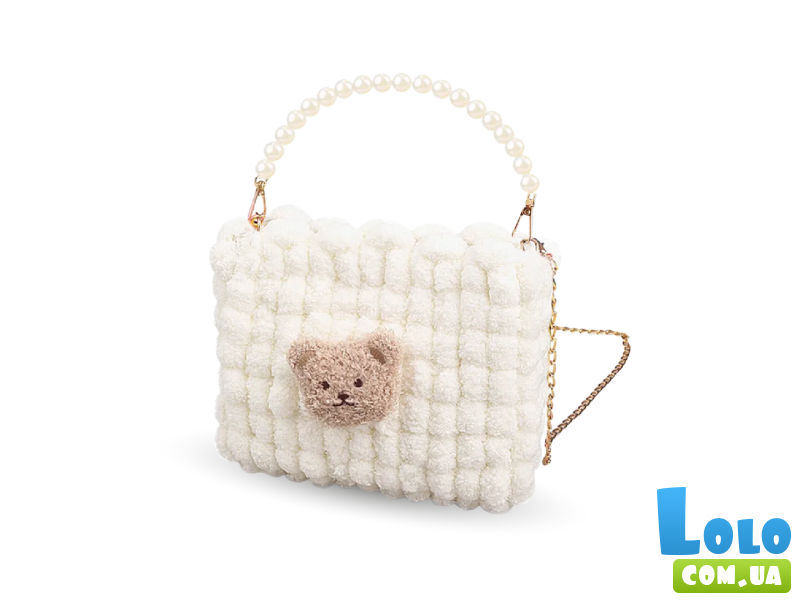 Набор для создания квадратной сумочки Мишка, Brushme (белый)