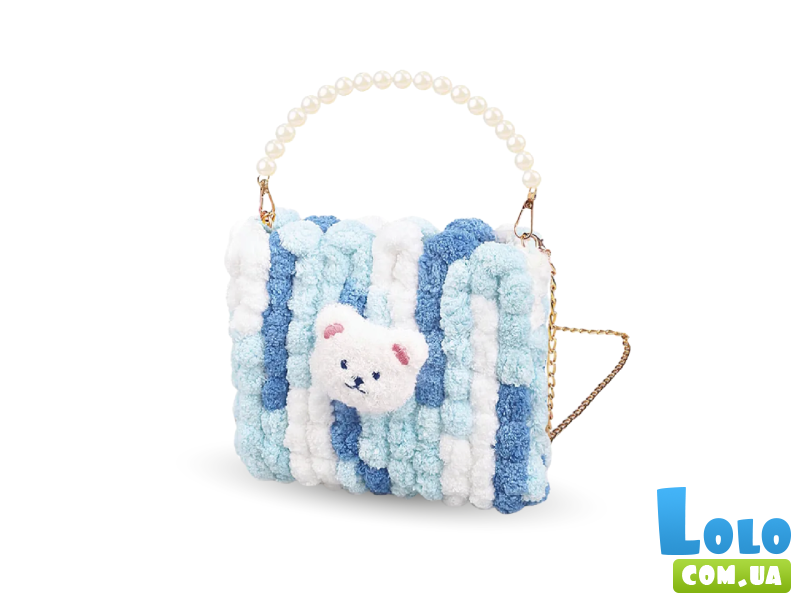 Набор для создания квадратной сумочки Мишка, Brushme (синий)