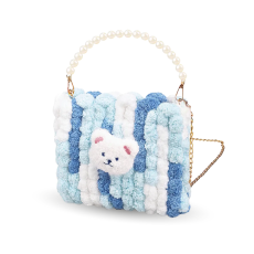 Набор для создания квадратной сумочки Мишка, Brushme (синий)