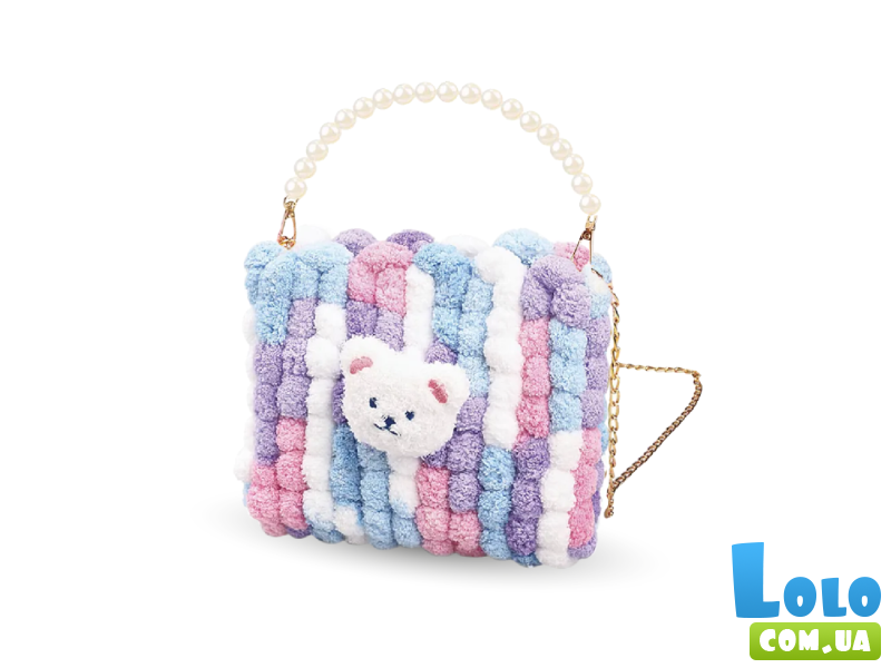 Набор для создания квадратной сумочки Мишка, Brushme (фиолетовый)