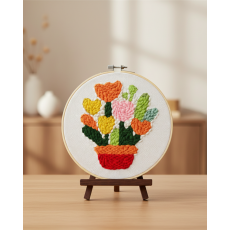 Набор для создания ковровой вышивки Горшок счастья, Brushme (20 см)