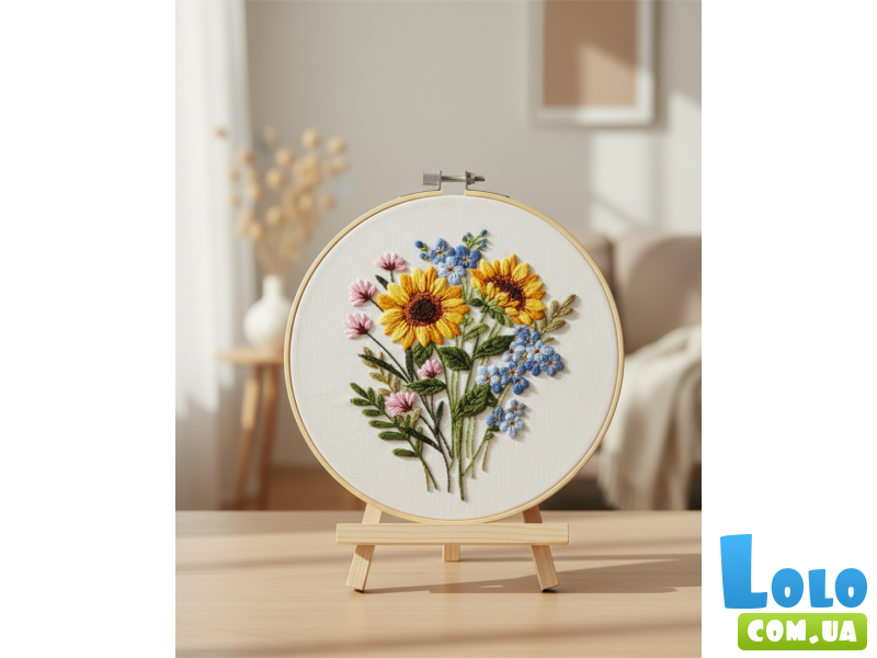 Набор для вышивки гладью Солнечный букет, Brushme (20 см)