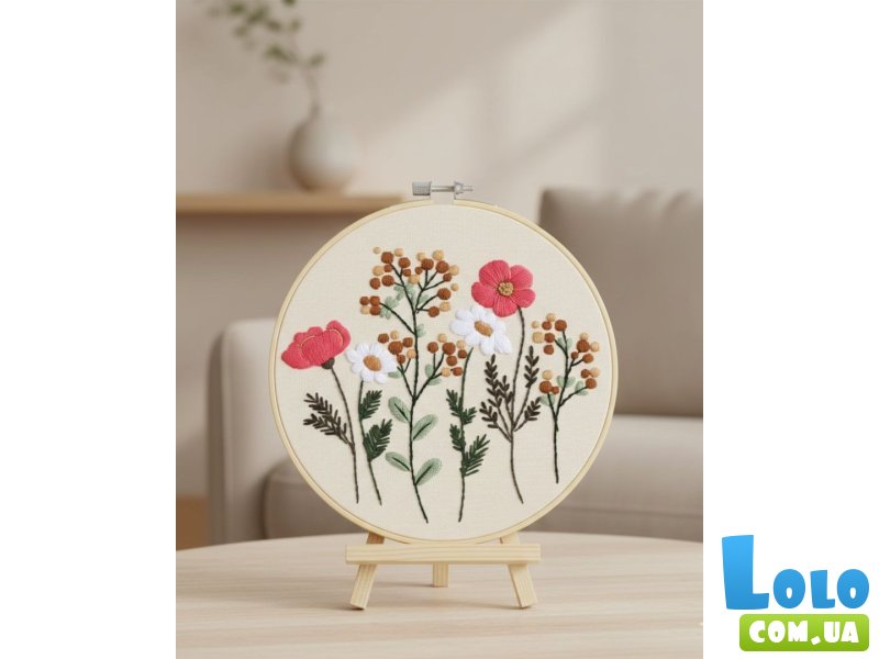 Набор для вышивки гладью Полевые цветы, Brushme (20 см)