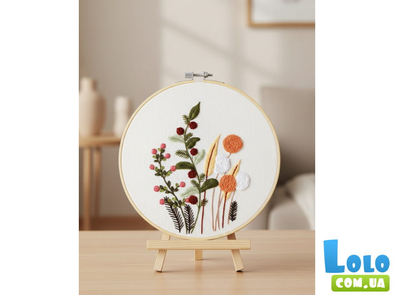 Набор для вышивки гладью Следы лета, Brushme (20 см)