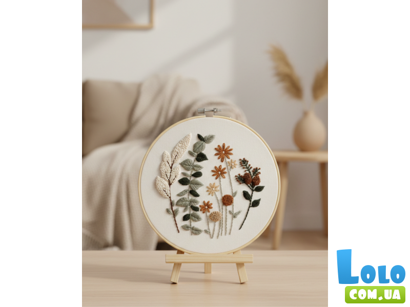 Набор для вышивки гладью Гербарий покоя, Brushme (20 см)