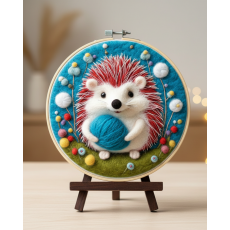 Набор для валяния картины из шерсти Тепло в лапках, Brushme (20 см)