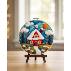 Набор для валяния картины из шерсти Зимний дом, Brushme (20 см)