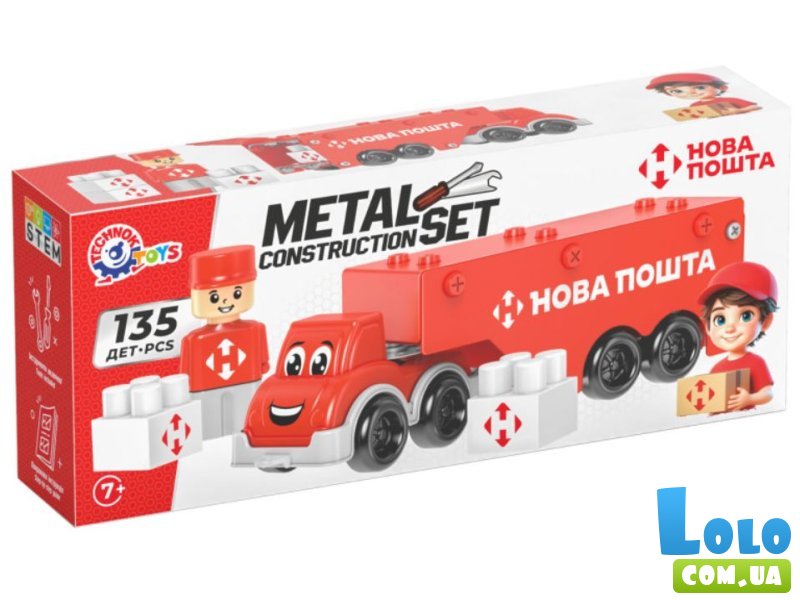 Конструктор металлический Фура Новая почта, ТехноК (1416), 135 дет.