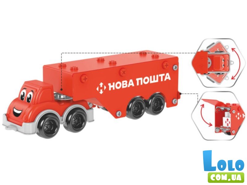 Конструктор металлический Фура Новая почта, ТехноК (1416), 135 дет.