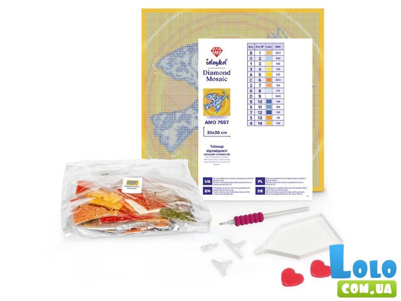 Алмазная мозаика Беззаботный слоник, Идейка (30х30 см)