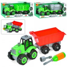 Конструктор на шурупах Трактор с прицепом (0488-801-2-3), (в ассортименте)