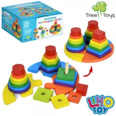 Деревянная игрушка Геометрика пирамидка, Limo Toy