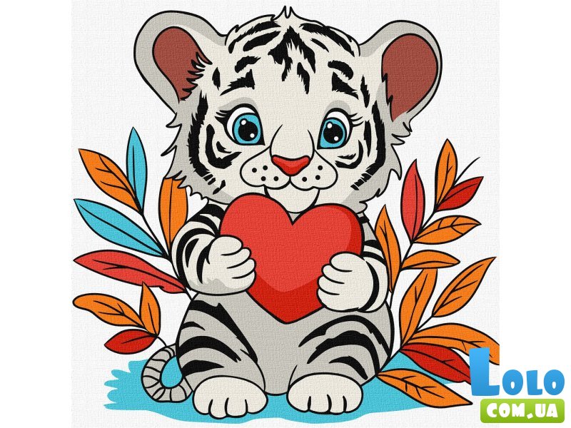 Картина по номерам Чудесный тигренок, Идейка (25х25 см)