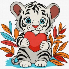 Картина по номерам Чудесный тигренок, Идейка (25х25 см)