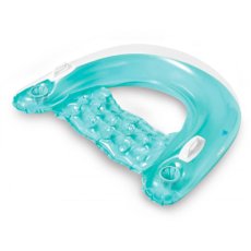 Кресло-шезлонг надувной с ручками и подстаканником, Intex (голубой)