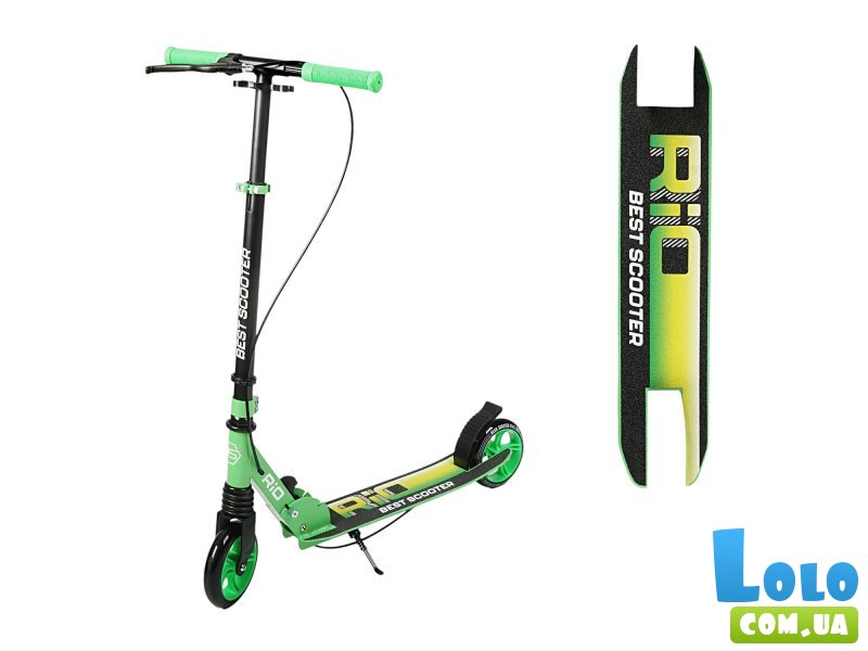 Самокат двухколесный Best Scooter Rio (черно-салатовый)