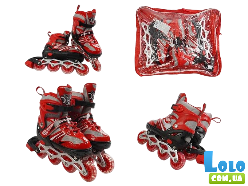 Детские ролики, M (34-38), красные