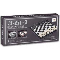 Настольная игра 3 в 1 Шахматы магнитные шашки нарды