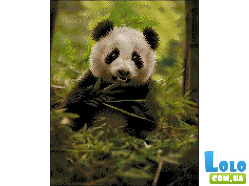 Алмазная мозаика Пушистая панда, Strateg (40х50 см)