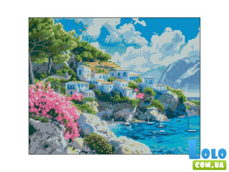 Алмазная мозаика Побережье Греции, Strateg (40х50 см)