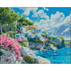 Алмазная мозаика Побережье Греции, Strateg (40х50 см)