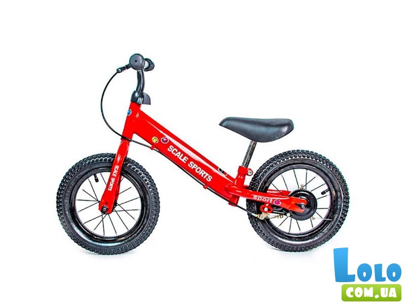Детский велосипед с надувными колесами 12", Scale Sports (красный)