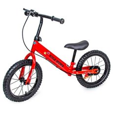 Велобег детский с ручным тормозом и надувными колесами 14", Scale Sports (красный)