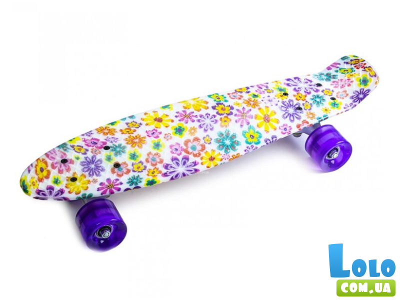 Скейт Пенни борд Цветы Фиолетовые Ромашка