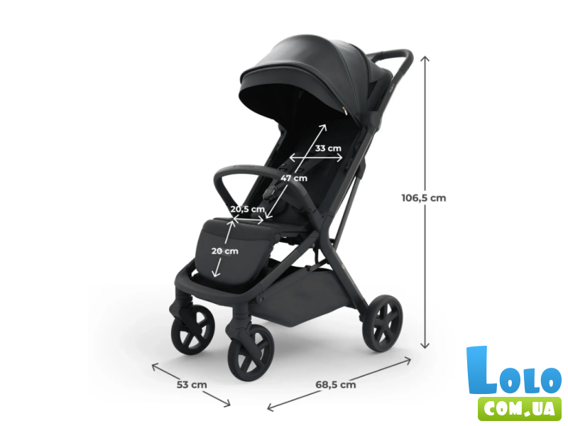 Прогулочная коляска Nubi 3 Midnight, Kinderkraft (Black)