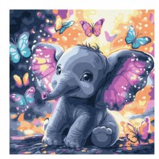 Картина по номерам Яркая лошадь с красками металлик, Идейка (30х30 см)