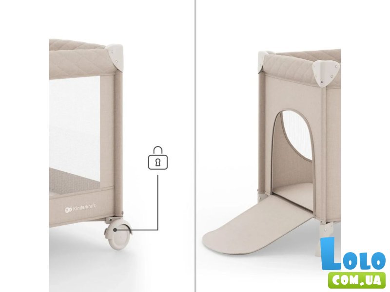 Кровать-манеж Leody Up, Kinderkraft (Beige)