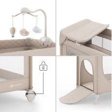 Кровать-манеж с пеленатором Leody Up, Kinderkraft (Beige)