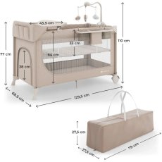 Кровать-манеж с пеленатором Leody Up, Kinderkraft (Beige)