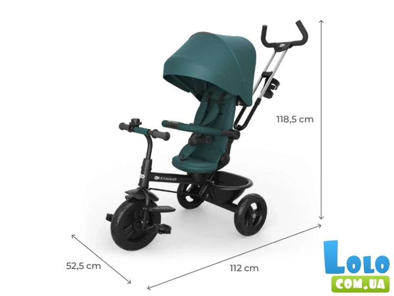 Трехколесный велосипед Aston 2 Plus, Kinderkraft (Green)