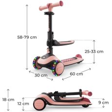 Самокат детский трехколесный Halley 2 Rose Pink, Kinderkraft (розовый)